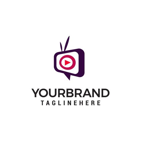 vetor de modelo de conceito de design de logotipo de televisão de mídia