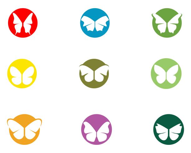 Borboleta simples conceitual, ícone colorido. Logotipo. Ilustração vetorial vetor