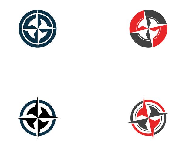 Bússola logotipo e símbolo modelo ícone vector imagem