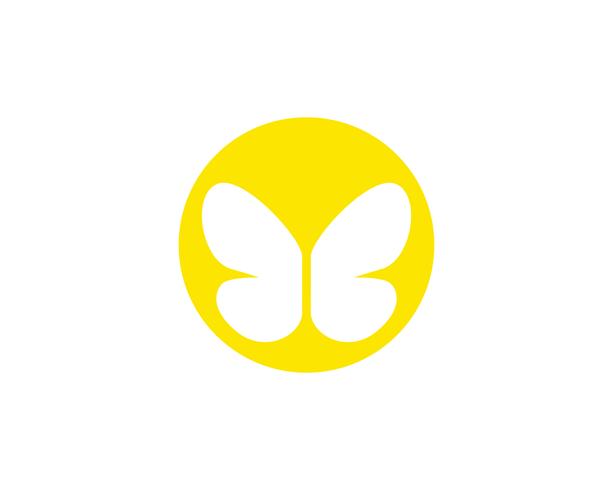 Borboleta simples conceitual, ícone colorido. Logotipo. Ilustração vetorial vetor