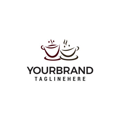 vetor de modelo de conceito de design de logotipo de dois copos de café