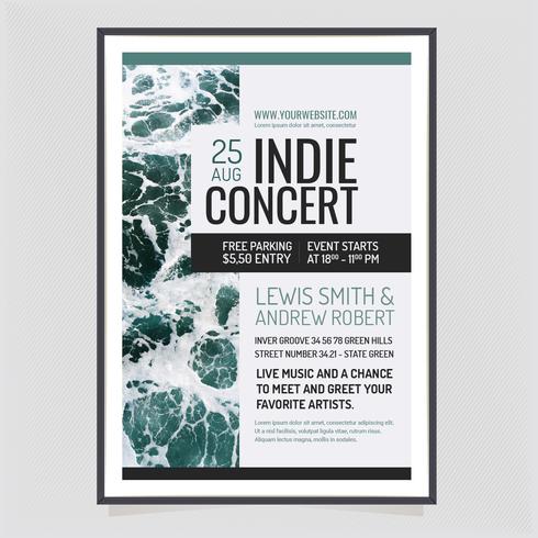 Cartaz de concerto Indie vetor