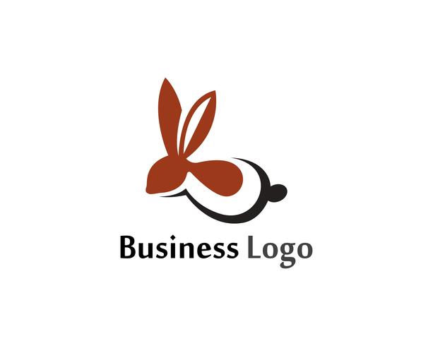 Modelo de design de ícone do coelho logotipo modelo vector design