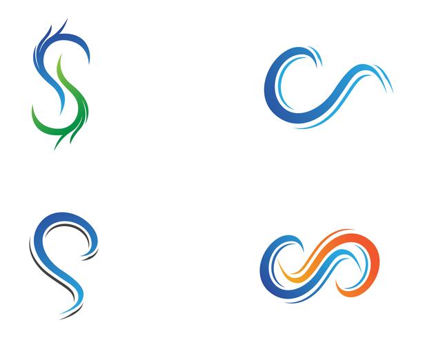 S logotipo e símbolos vetoriais modelo de ícones vetor