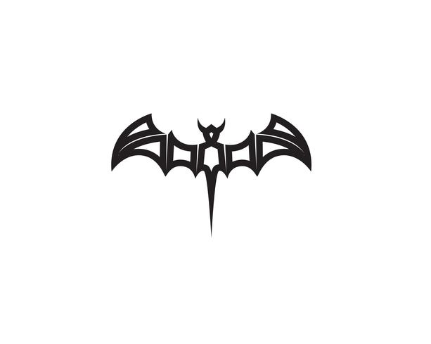 Bat black logo template fundo branco ícones app vetor