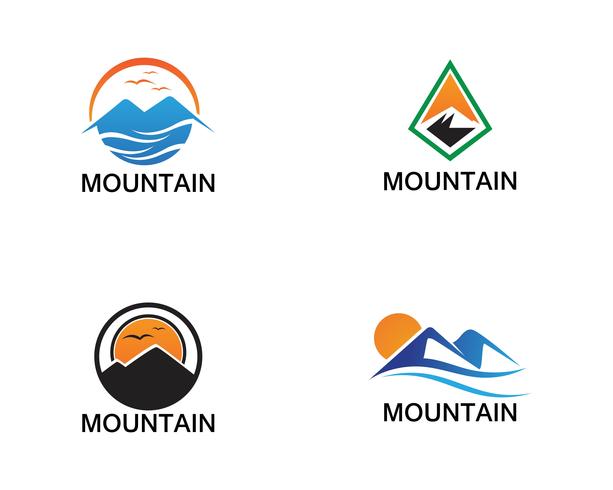 Inspirações de design de logotipo de montanha paisagem minimalista vetor