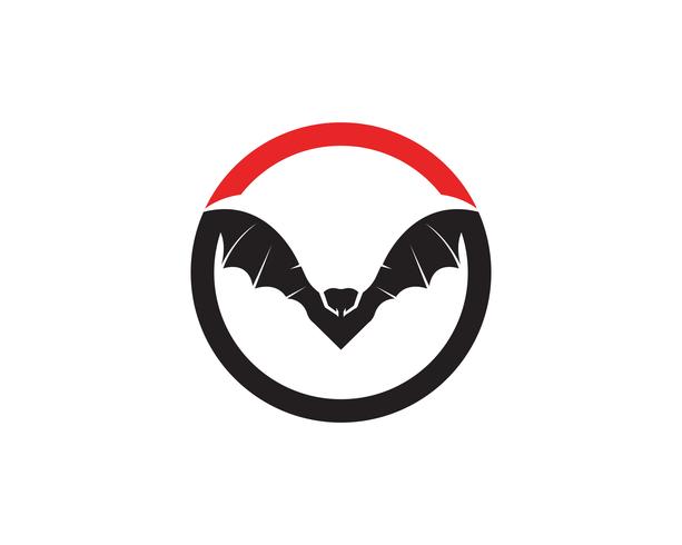 Bat black logo template fundo branco ícones app vetor