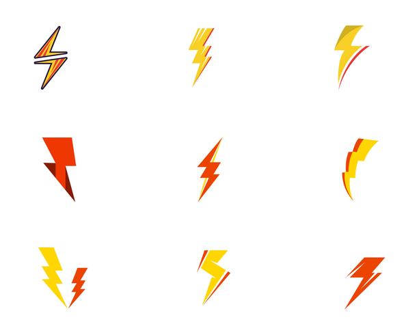 Vetor de ícones de thunderbolt de poder de flash