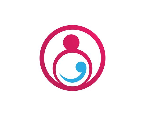 Adoption baby and community care Ícone de vetor de modelo de logotipo