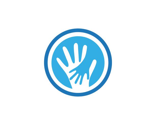 Logotipo de cuidados de mão e ícone de modelo de símbolos vetor