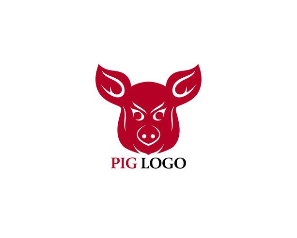 Porco cabeça logotipo animal vetor