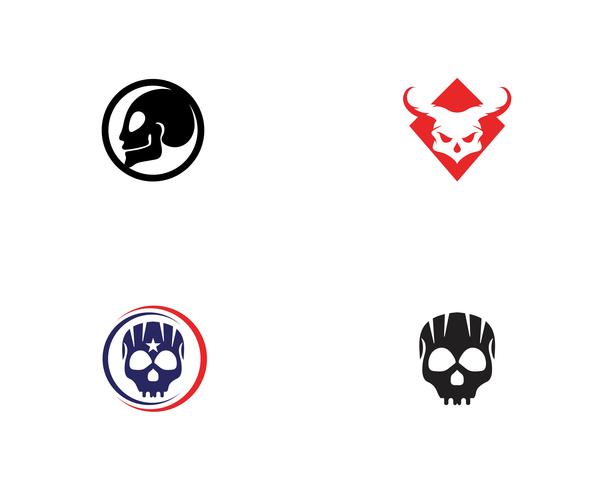 Vetores de logotipo e símbolo de cabeça de caveira