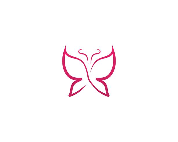 Logotipo colorido simples conceitual de borboleta vetor