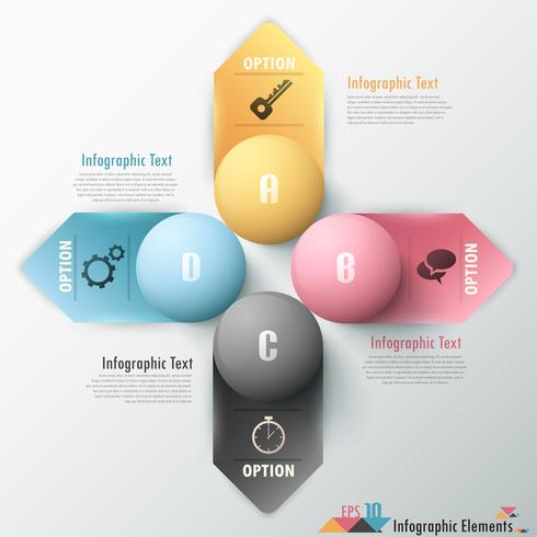 Faixa de opções infográfico moderno. vetor