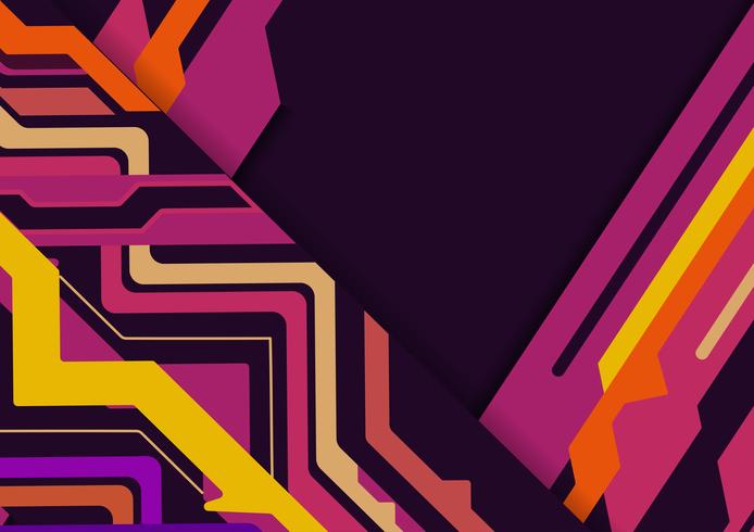 Multicolorido abstrato geométrico no fundo roxo com espaço de cópia, ilustração vetorial vetor