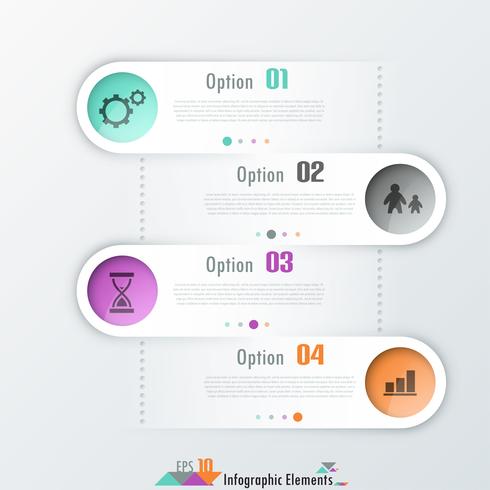 Faixa de opções de infografia moderna. vetor