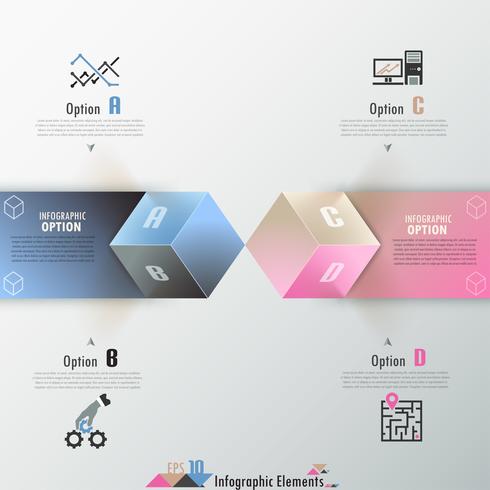 Faixa de opções de infografia moderna. vetor