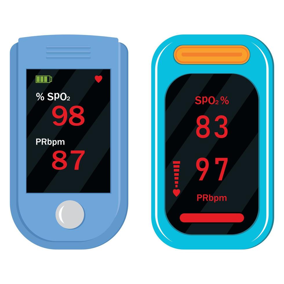 dispositivo de medição de oxigênio, ilustração vetorial isolada de cor em estilo cartoon vetor