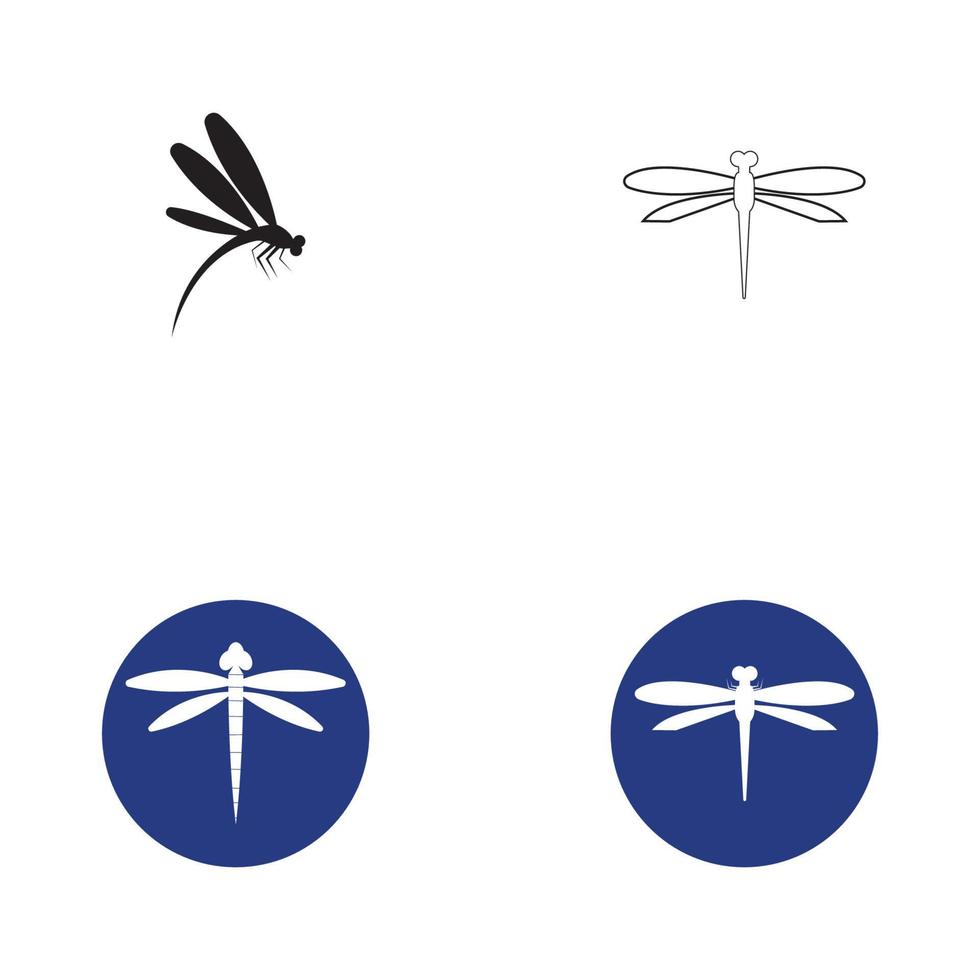 vetor de modelo de design de ícone de ilustração de libélula