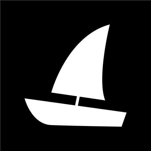Ilustração em vetor ícone barco à vela