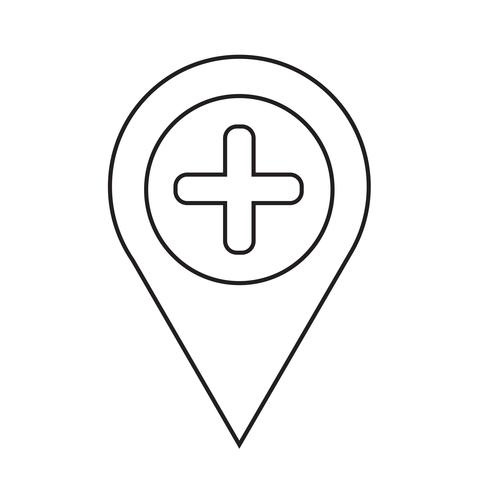 Ponteiro de mapa pin icon ilustração vetorial vetor