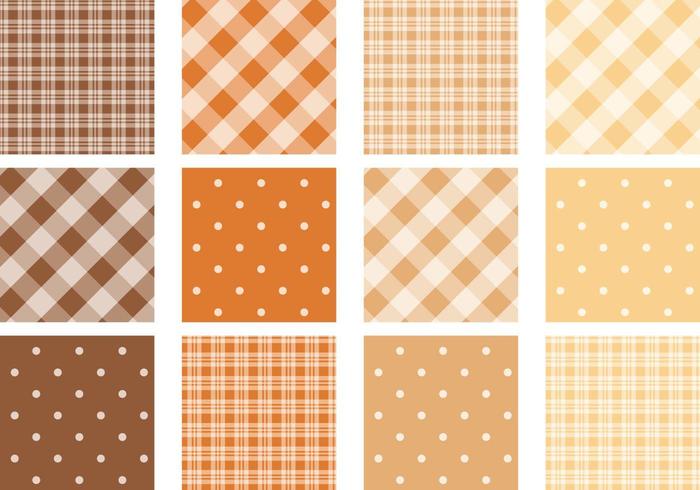Plaid and Polka Dot Pattern Vector Pack