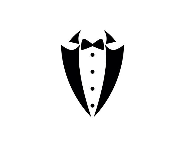Logotipo de homem de smoking e modelo de ícones pretos de símbolos vetor