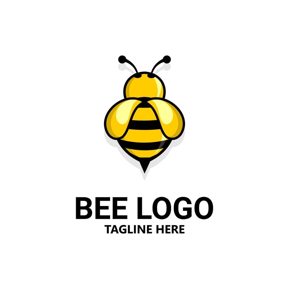 logotipo vetorial de uma abelha em um fundo branco, mel de abelha vetor