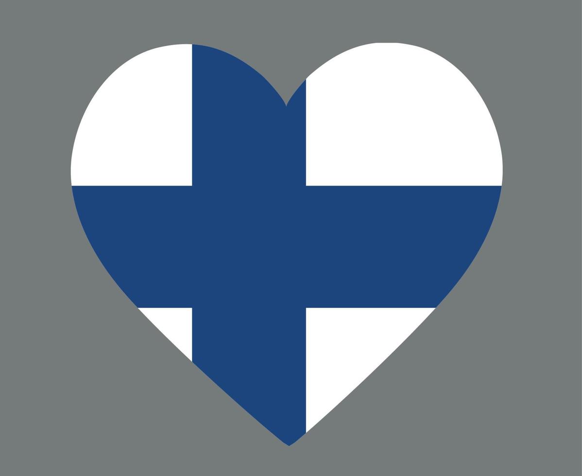 Finlândia bandeira nacional europa emblema coração ícone ilustração vetorial elemento de design abstrato vetor