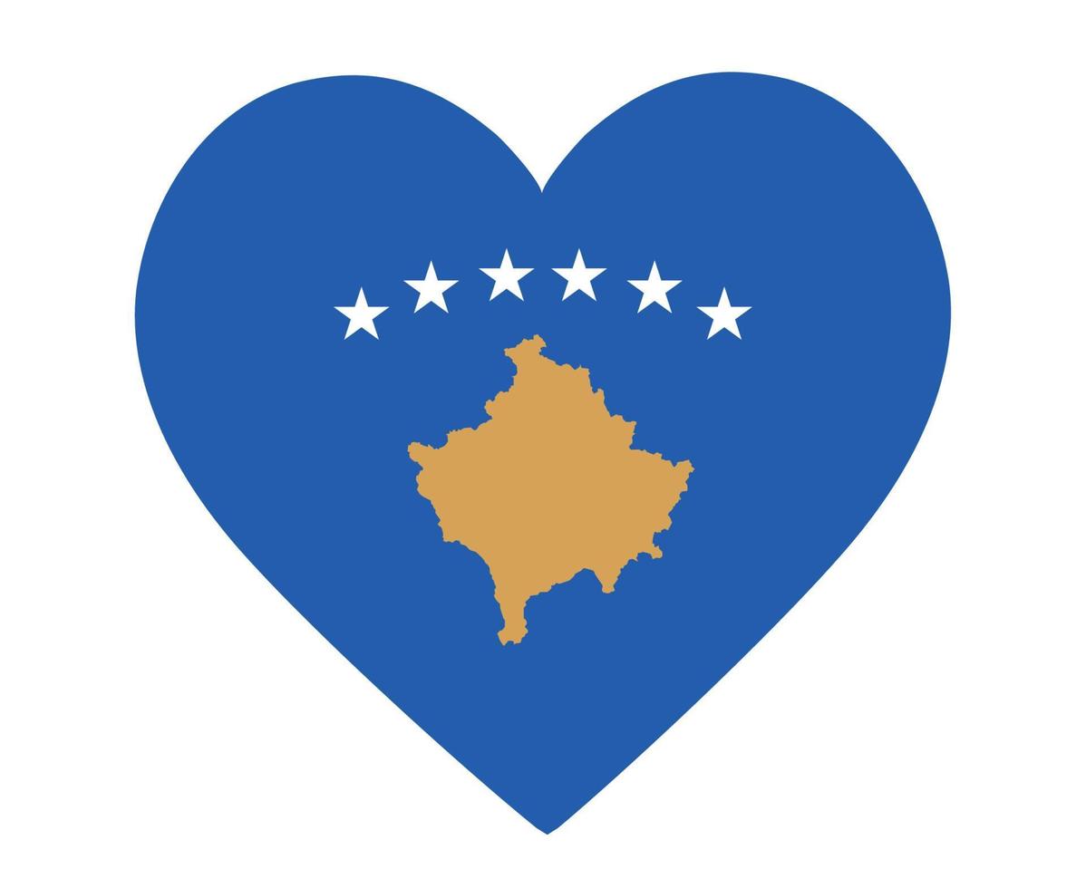 Kosovo bandeira nacional europa emblema coração ícone ilustração vetorial elemento de design abstrato vetor