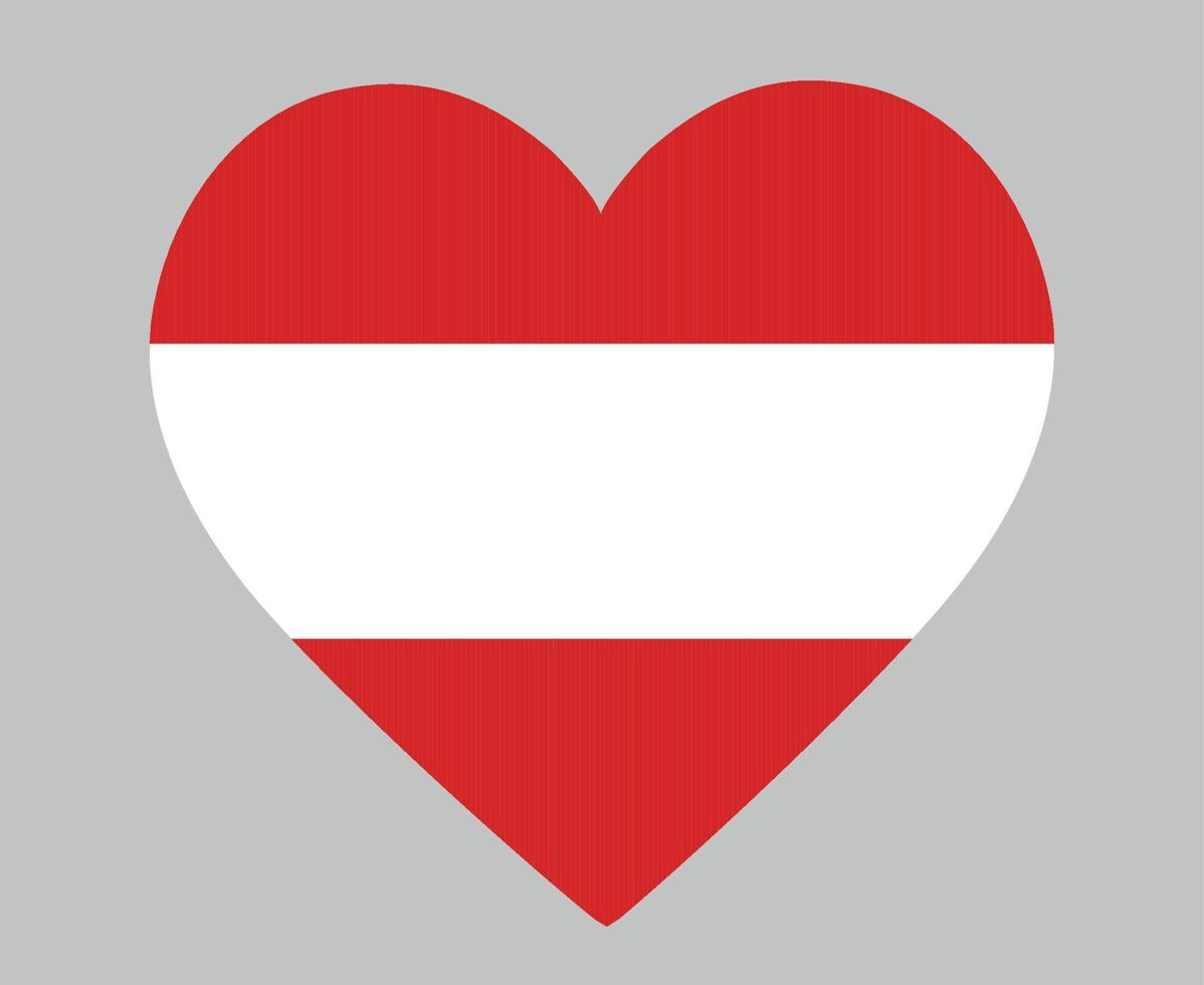 áustria bandeira nacional europa emblema coração ícone ilustração vetorial elemento de design abstrato vetor