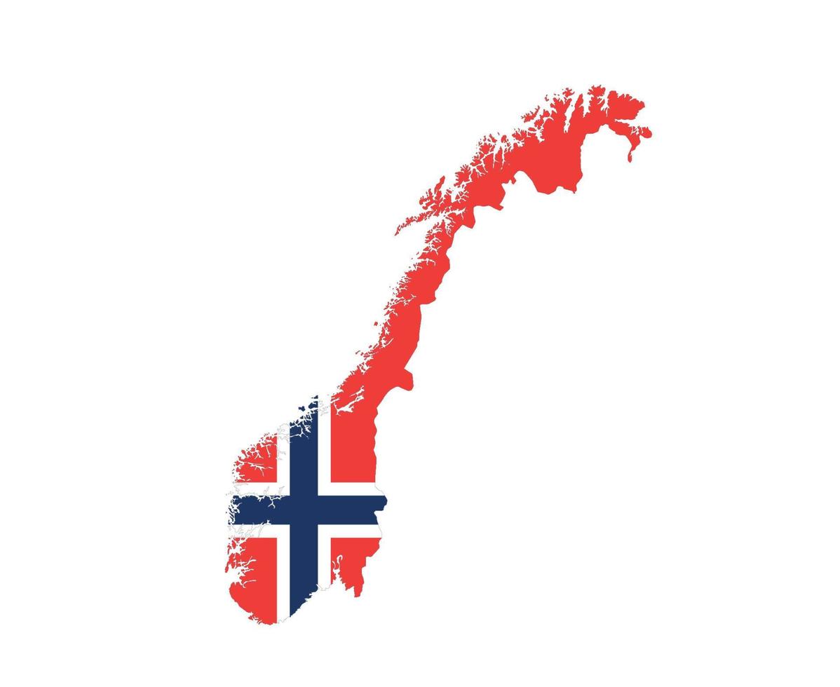 noruega bandeira nacional europa emblema mapa ícone ilustração vetorial elemento de design abstrato vetor