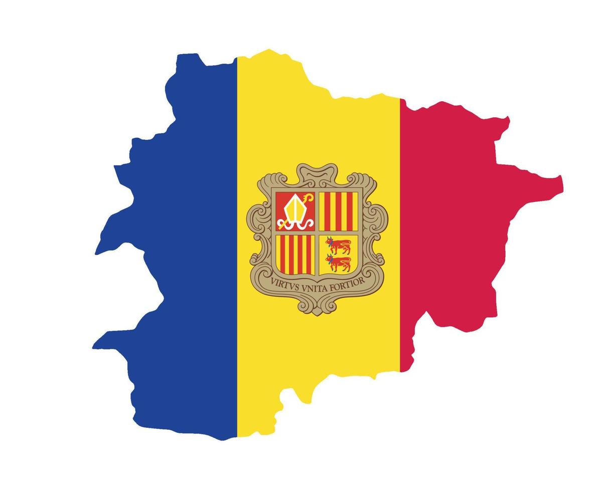 bandeira de andorra nacional europa emblema mapa ícone ilustração vetorial elemento de design abstrato vetor