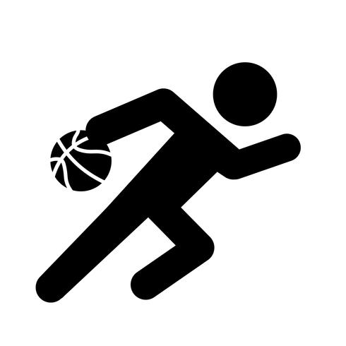 Vetor de ícone de drible de basquete