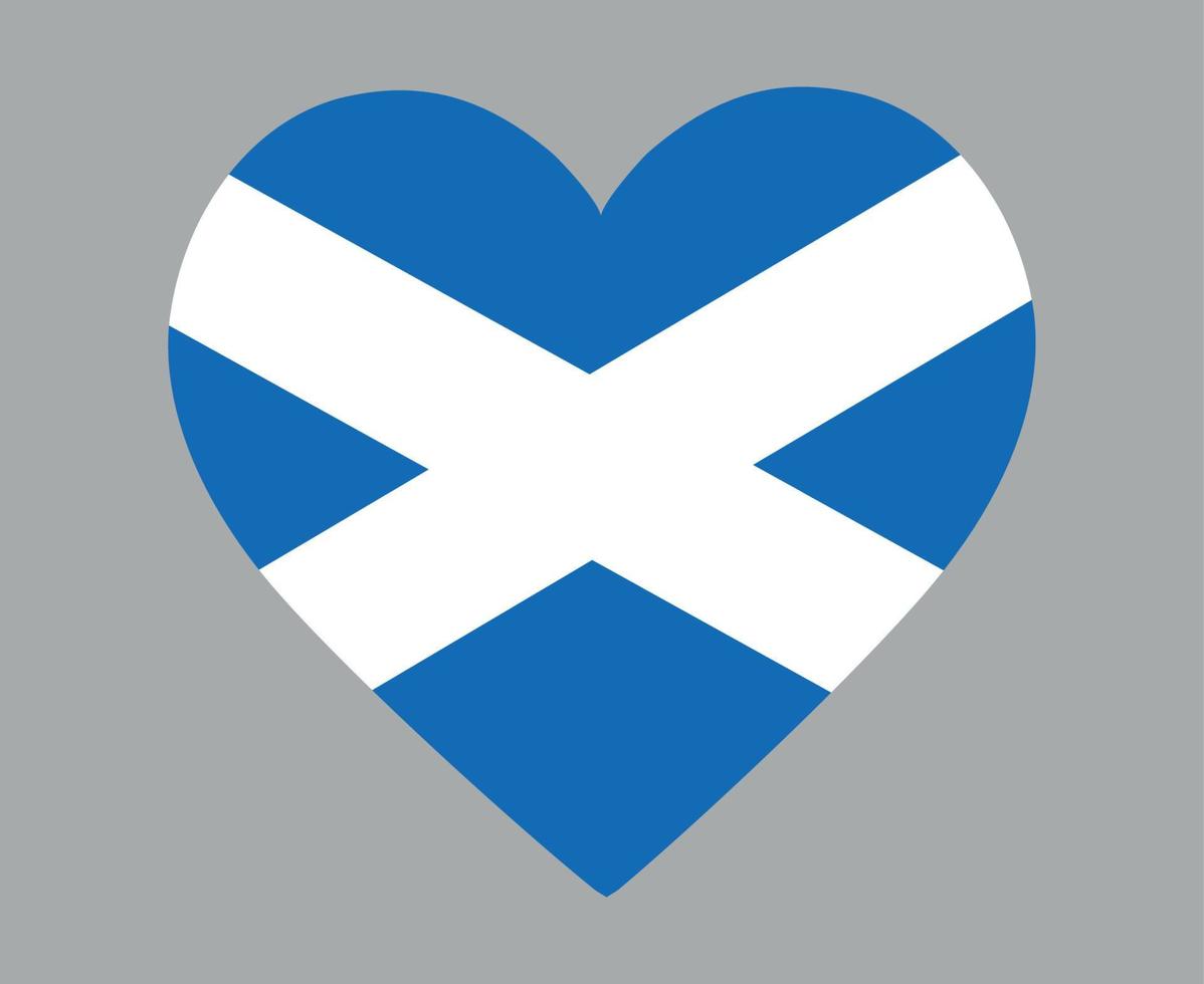 escócia bandeira nacional europa emblema coração ícone ilustração vetorial elemento de design abstrato vetor