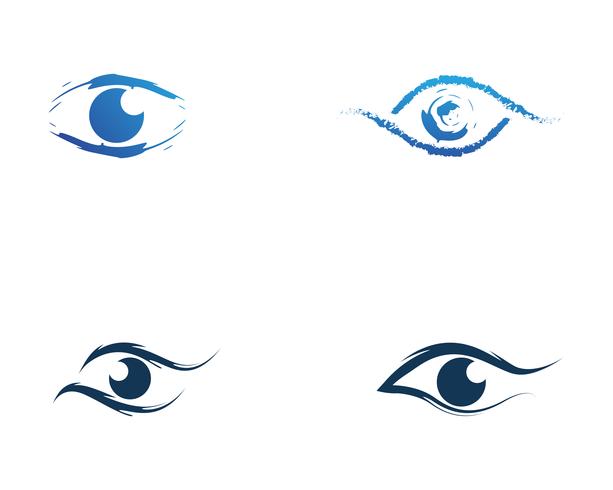 Ícones de vetor de modelo de logotipo e símbolos de cuidados com os olhos