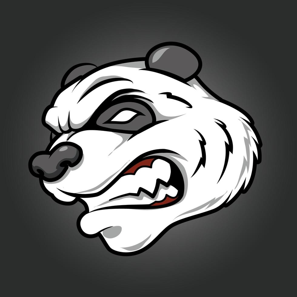 modelo de ilustração vetorial de logotipo de mascote de cabeça de panda isolado vetor