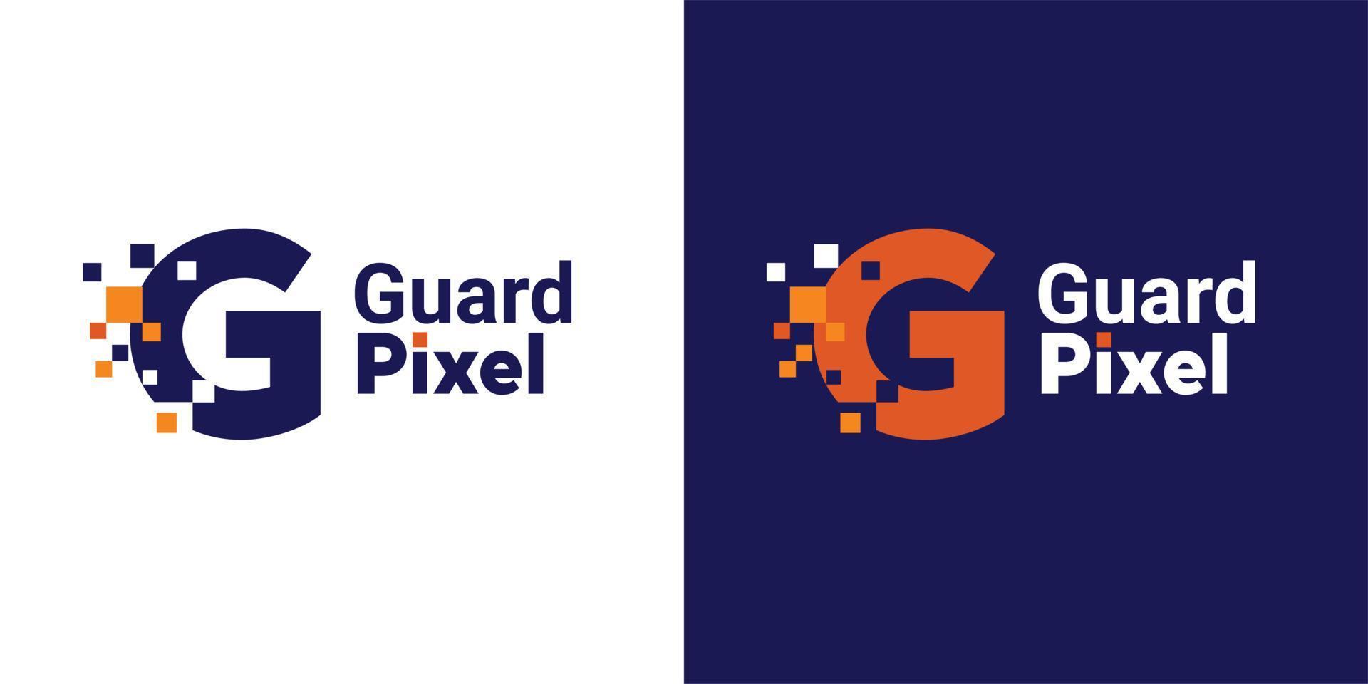 logotipo de letra g de ponto minimalista. g letra pixel marca digital 8 bits vetor