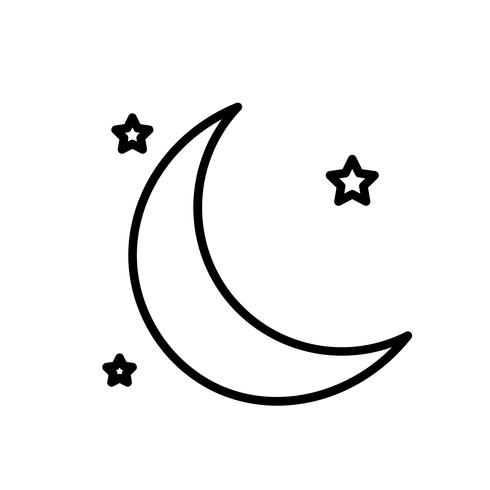 Lua e estrelas ícone Vector