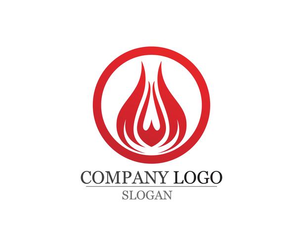 Chama de fogo Logo Template vetor ícone Gás de petróleo e energia