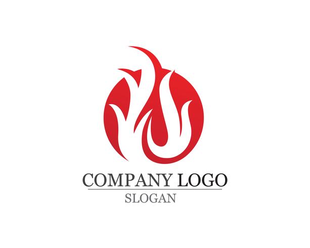 Chama de fogo Logo Template vetor ícone Gás de petróleo e energia