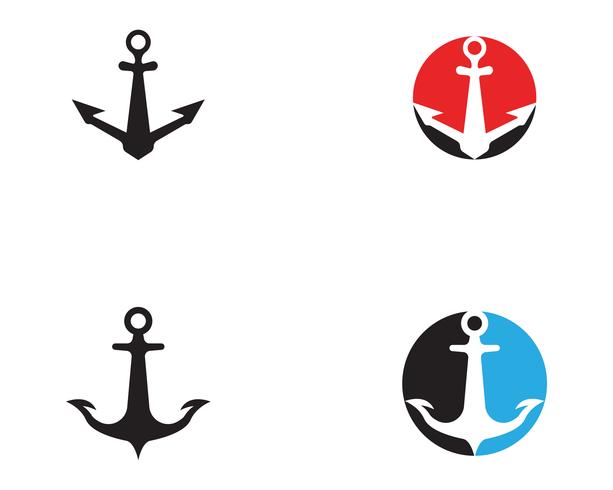 ícones de vetor de modelo de logotipo e símbolo de âncora