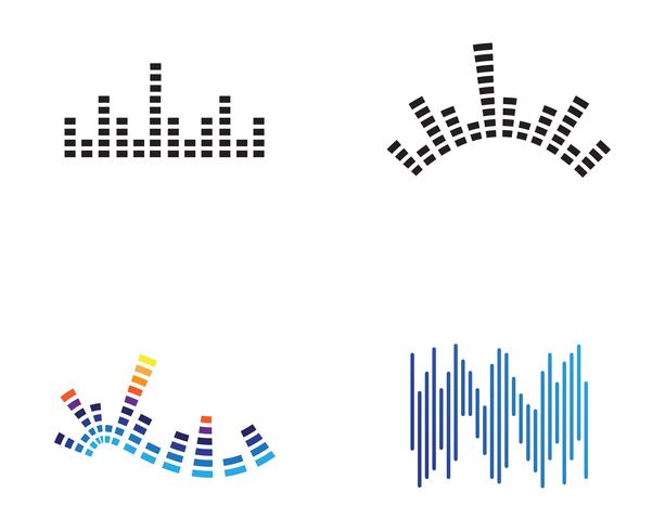 modelo de ícone de vetor de logotipo de onda de som