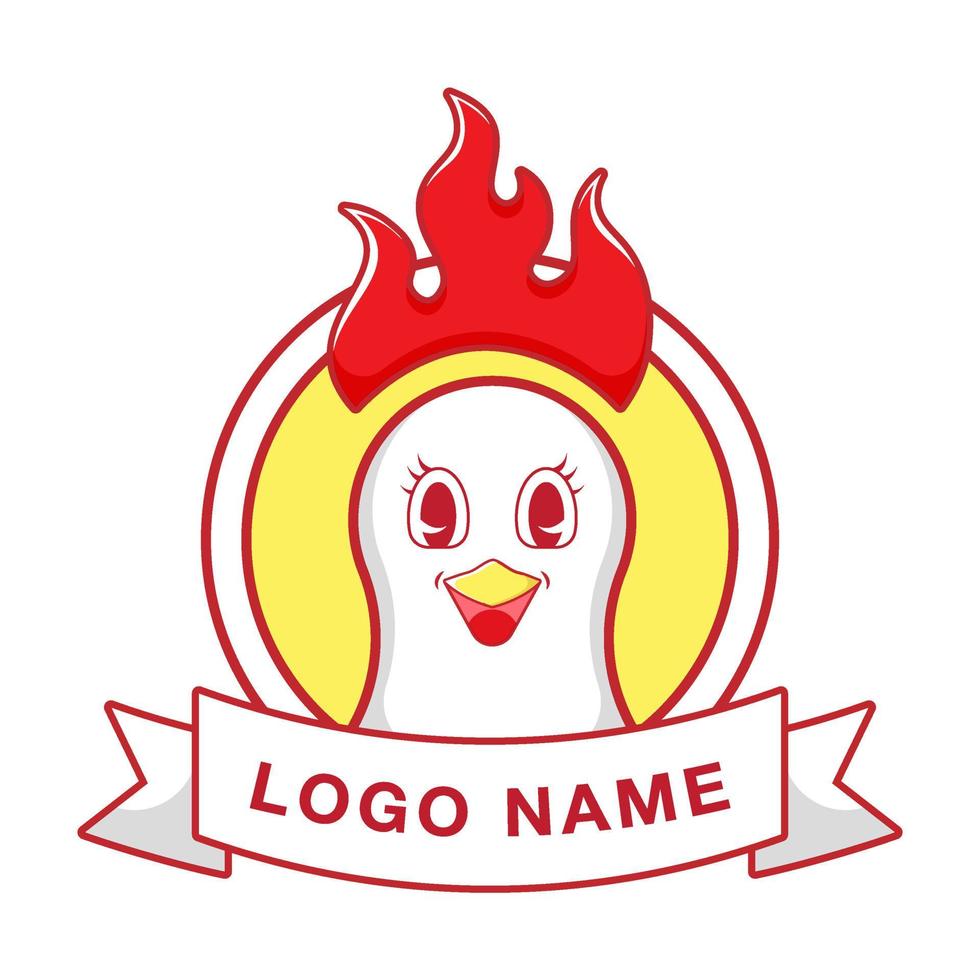 logotipo de frango de design plano para restaurante vetor