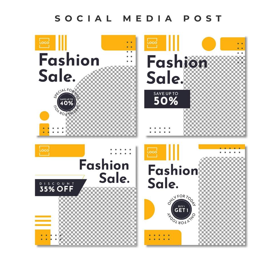 design de postagem de mídia social de moda geométrica simples vetor