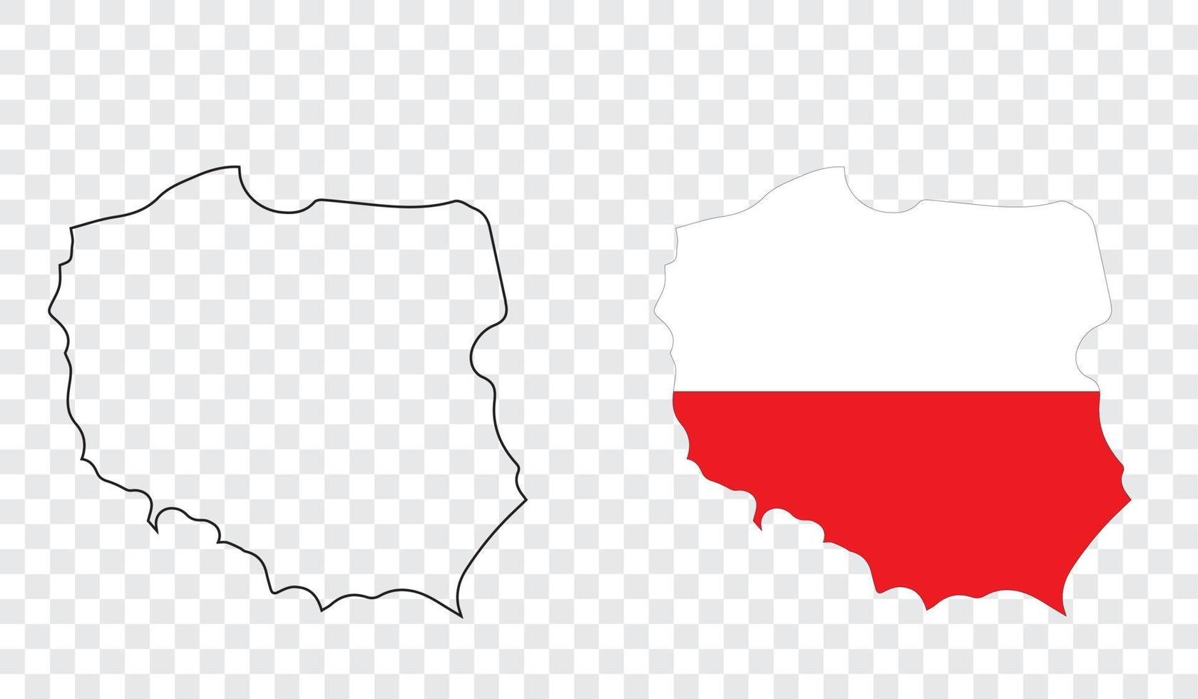 mapa vetorial e bandeira da polônia vetor