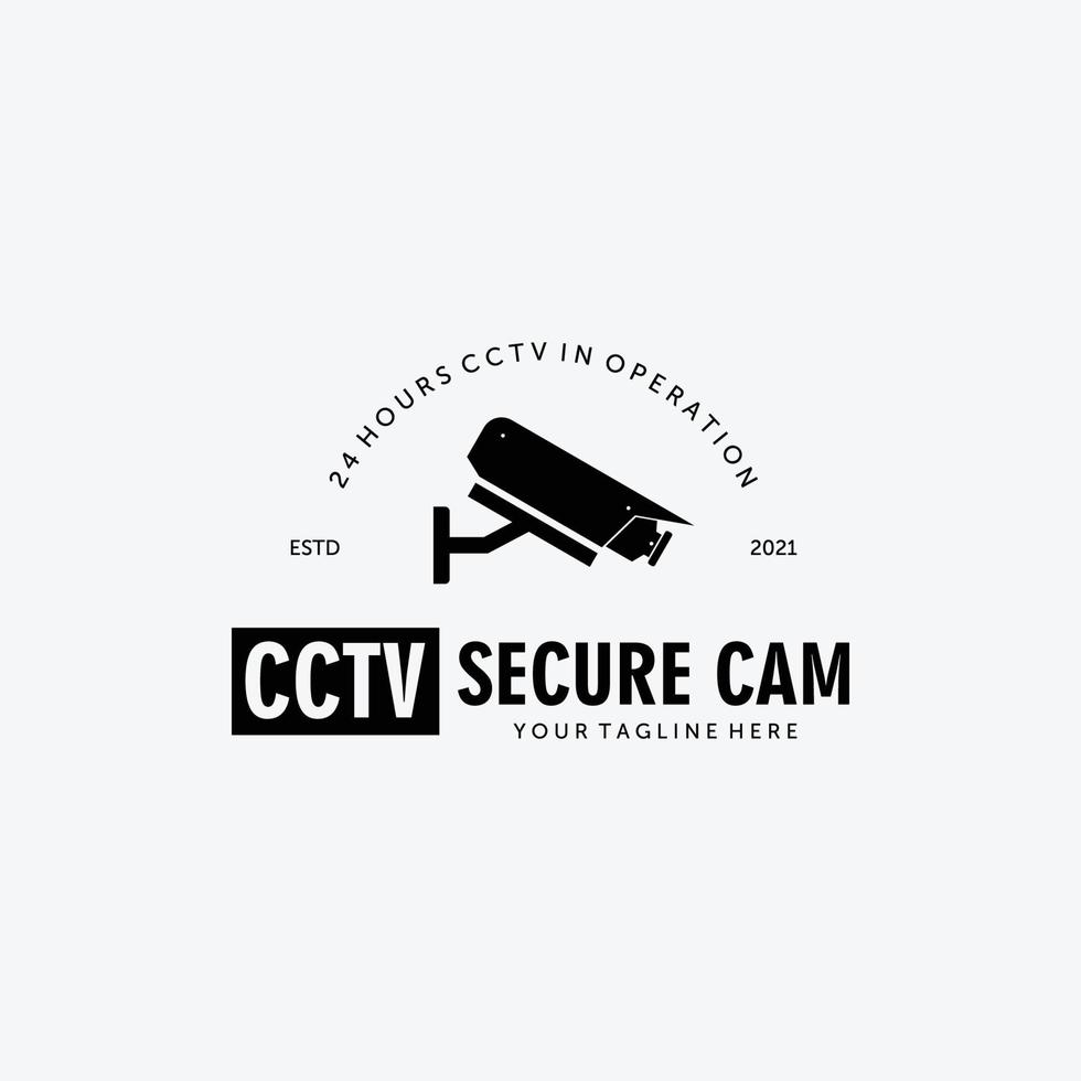 cctv secure cam logo vector design ilustração vintage, proteção de vigilância, guarda de cctv