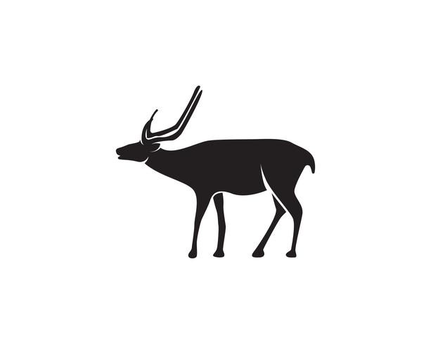 Head deer animals logo ícones de silhouete preto vetor