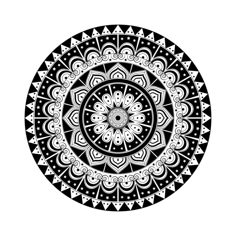 mandala. ornamento redondo étnico. ornamento redondo de arte vetorial. mandala étnica. pode ser usado para colorir livro. arte vetorial vetor