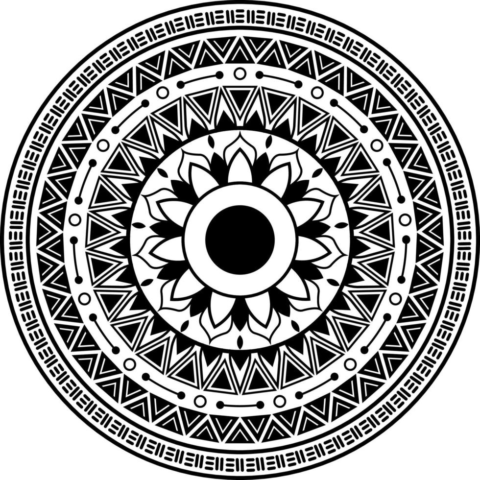 ornamento redondo decorativo de mandala. vetor desenhado à mão em fundo branco de ilustração